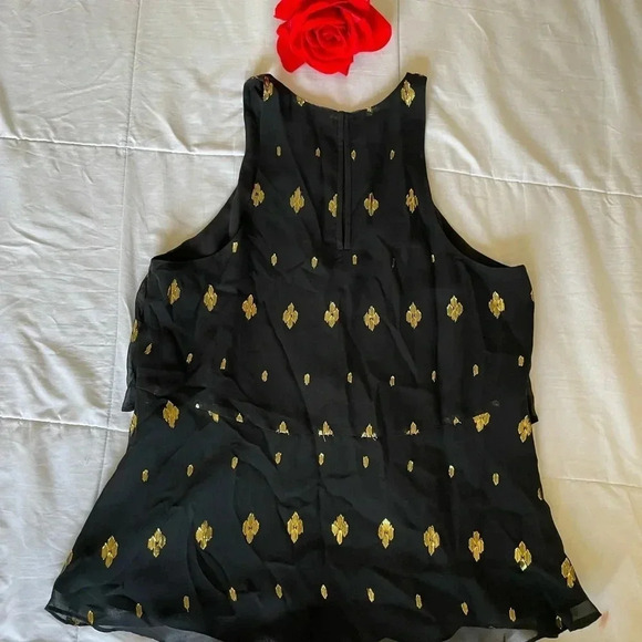 A.L.C black  metallic silk top - Picture 7 of 11